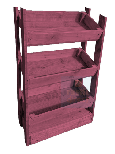 Tilted Handmade Display Stands - 3 Tier - Fuchsia Pink