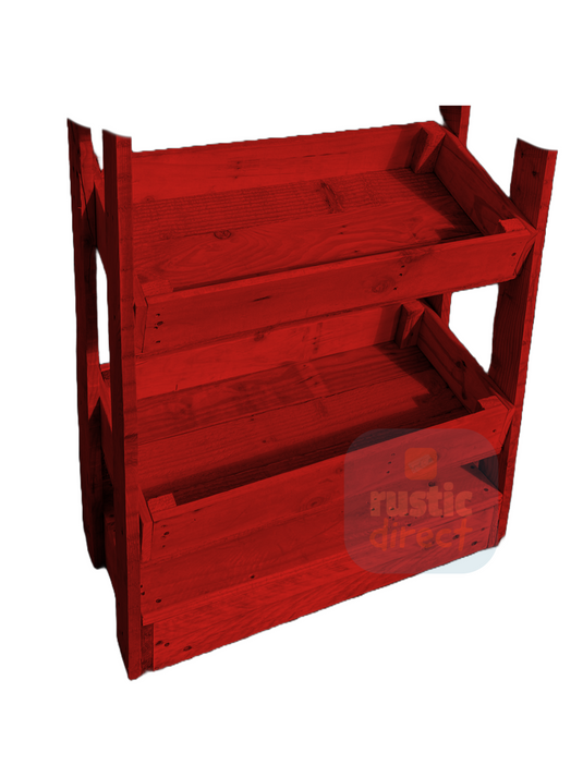 Tilted Handmade Display Stands - 2 Tier - Pillarbox Red