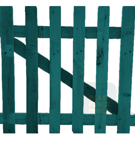 Flat Top Picket Gates - Teal