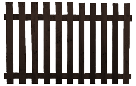 Flat Top Picket Fence Panel Dark Oak