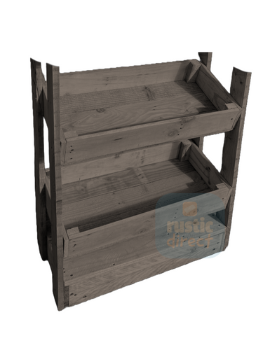 Tilted Handmade Display Stands - 2 Tier - Dove Grey
