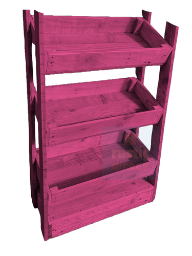 Tilted Handmade Display Stands - 3 Tier - Flamingo Pink