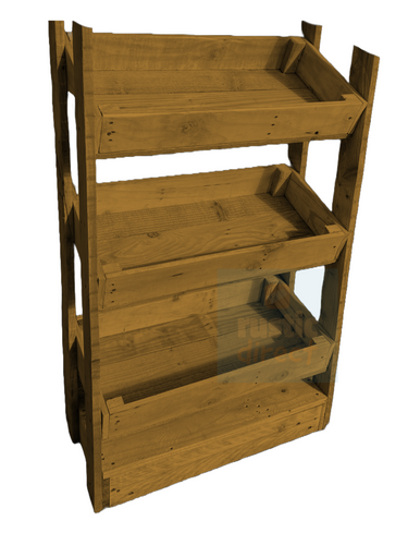 Tilted Handmade Display Stands - 3 Tier - Golden Oak