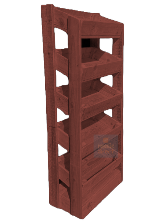 Tilted Handmade Display Stands - 5 Tier - Cedar