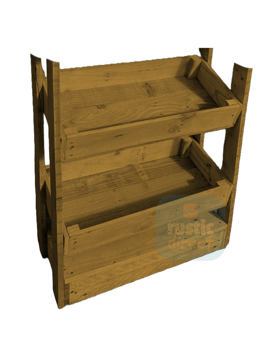 Tilted Handmade Display Stands - 2 Tier - Golden Oak