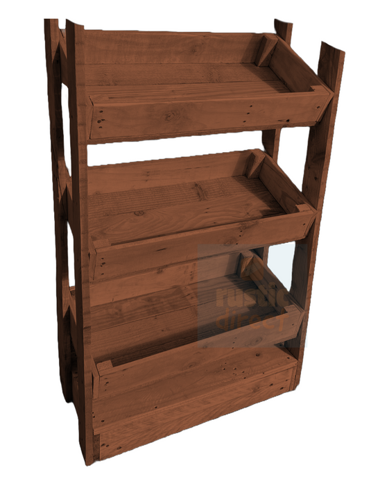Tilted Handmade Display Stands - 3 Tier - Oak