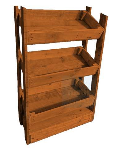 Tilted Handmade Display Stands - 3 Tier - Antique Pine