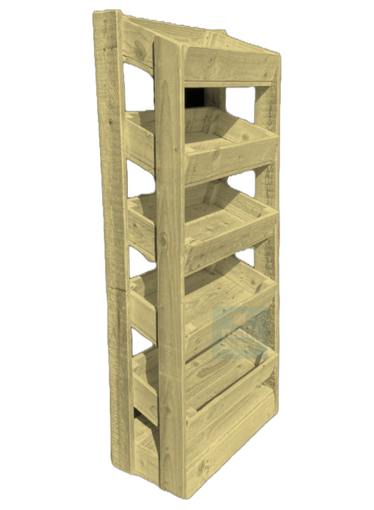 Tilted Handmade Display Stands - 5 Tier - Lemon Yellow
