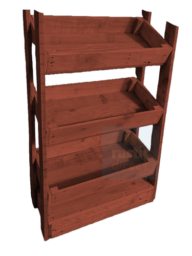 Tilted Handmade Display Stands - 3 Tier - Antique Teak