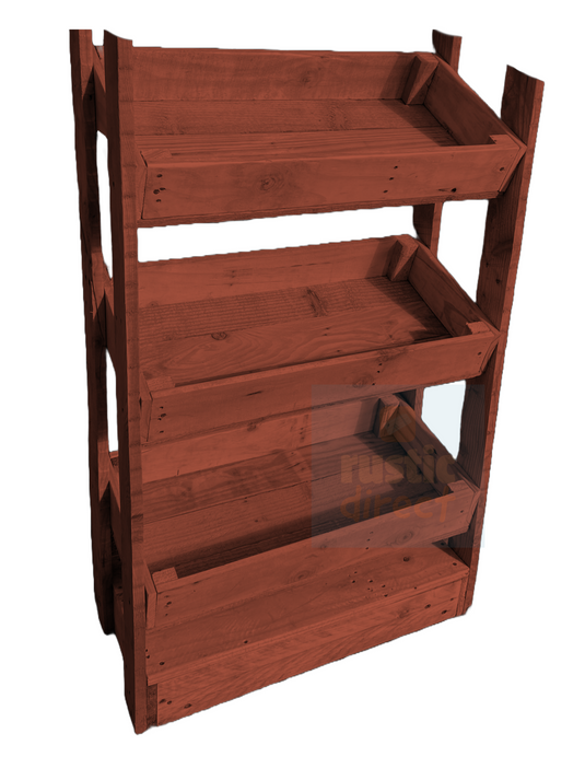 Tilted Handmade Display Stands - 3 Tier - Antique Teak