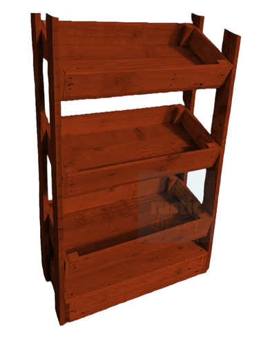 Tilted Handmade Display Stands - 3 Tier - Golden Cedar
