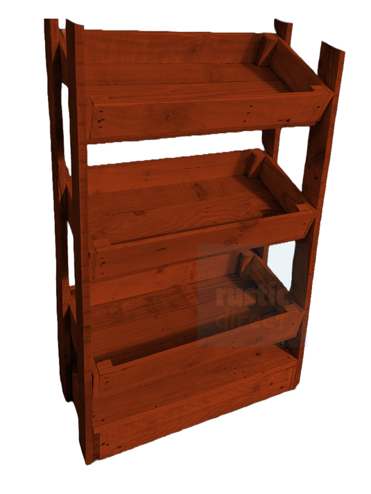 Tilted Handmade Display Stands - 3 Tier - Golden Cedar