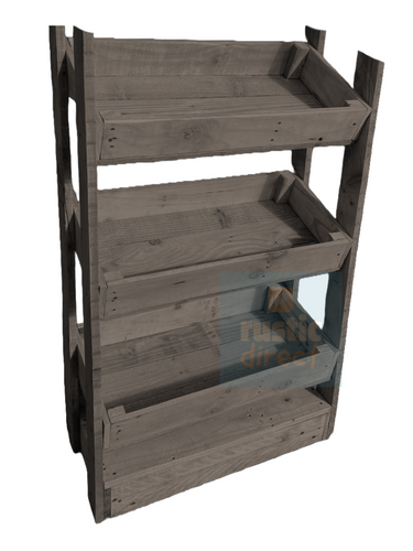 Tilted Handmade Display Stands - 3 Tier - Dove Grey