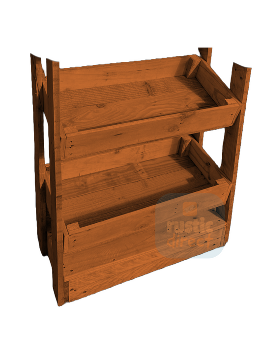 Tilted Handmade Display Stands - 2 Tier - Antique Pine