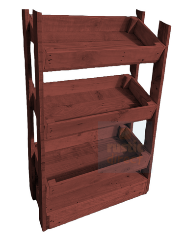 Tilted Handmade Display Stands - 3 Tier - Cedar