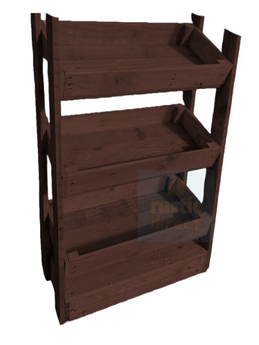 Tilted Handmade Display Stands - 3 Tier - Mahogony