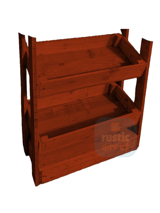 Tilted Handmade Display Stands - 2 Tier - Golden Cedar