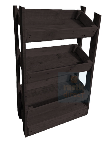 Tilted Handmade Display Stands - 3 Tier - Warm Oak