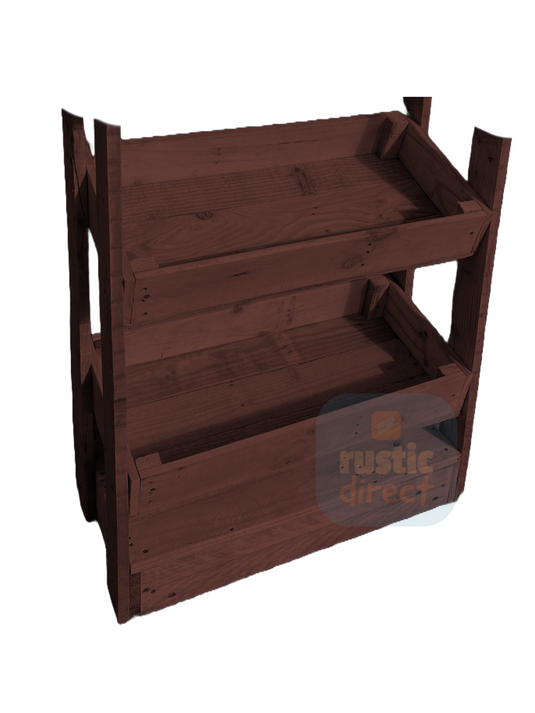 Tilted Handmade Display Stands - 2 Tier - Mahogony