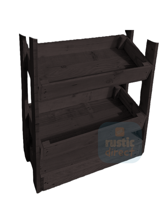 Tilted Handmade Display Stands - 2 Tier - Warm Oak