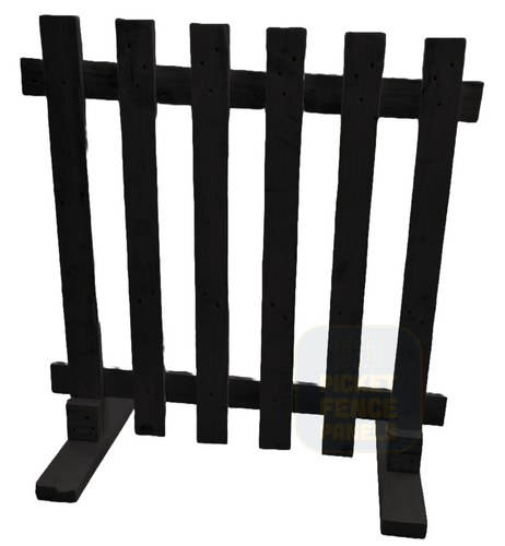 Free Standing Picket Fence Panels - Tudor Black