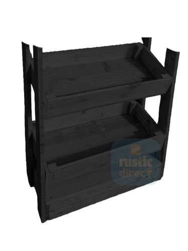 Tilted Handmade Display Stands - 2 Tier - Anthracite Grey
