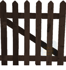 Pointed Top Picket Gates - Dark Oak
