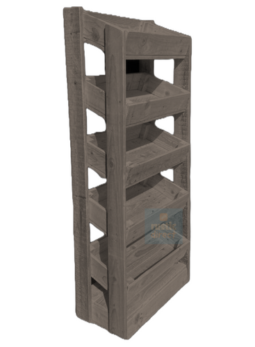 Tilted Handmade Display Stands - 5 Tier - Dove Grey