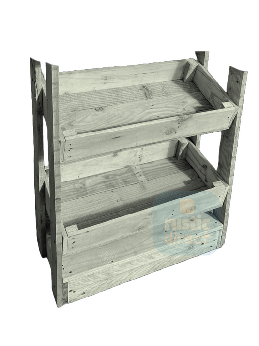 Tilted Handmade Display Stands - 2 Tier - Lime White