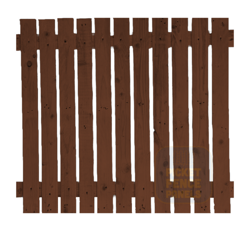 Privacy Picket Fence Panels - Medium Oak