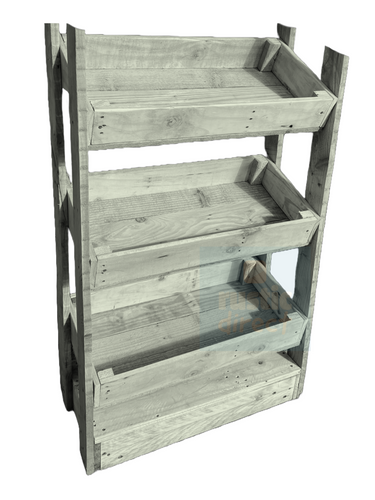 Tilted Handmade Display Stands - 3 Tier - Lime White