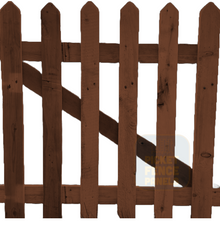 Pointed Top Picket Gates - Medium Oak