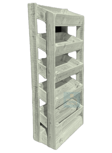 Tilted Handmade Display Stands - 5 Tier - Lime White