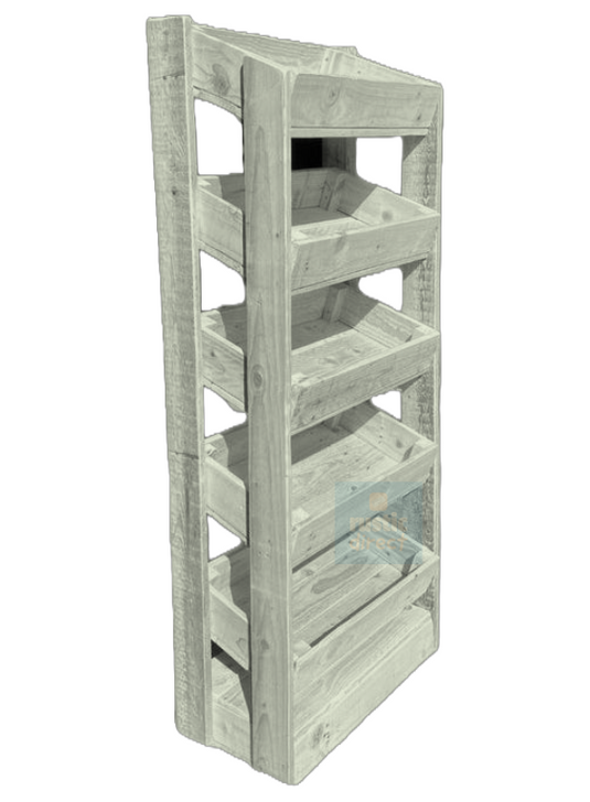 Tilted Handmade Display Stands - 5 Tier - Lime White