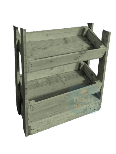 Tilted Handmade Display Stands - 2 Tier - Pond Green