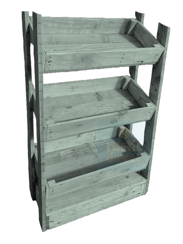 Tilted Handmade Display Stands - 3 Tier - Spring Green