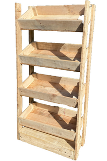 Rustic Direct Tilted Handmade Display Stands - 4 Tier