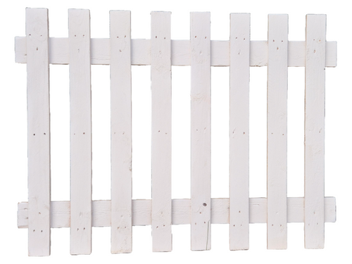 Flat Top Picket Fence Panel - White