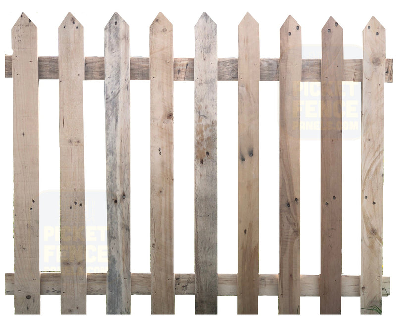 Load image into Gallery viewer, Natural Pointed Top Picket Fence Panel
