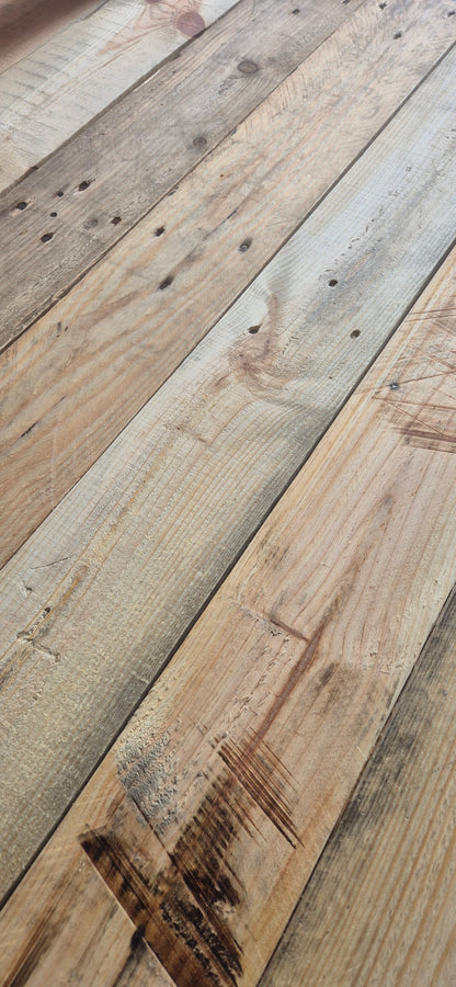 Rustic Reclaimed Wood Flooring All 140mm Wide - 1000mm Lengths - 1 Square Meter Pack