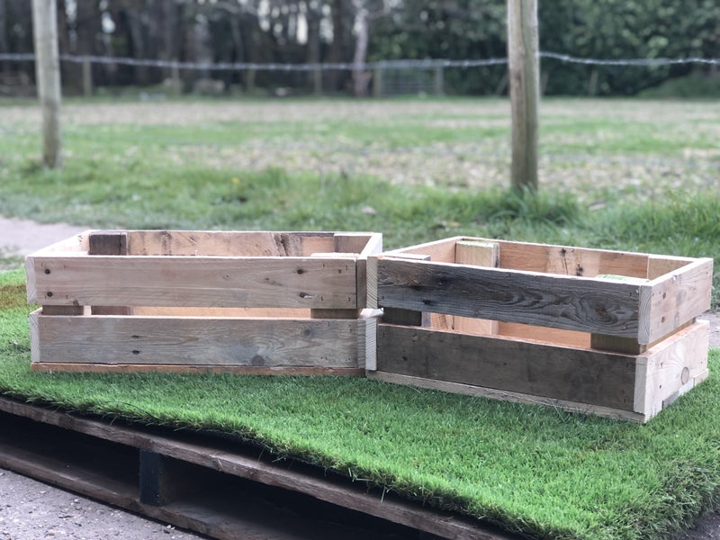 Load image into Gallery viewer, Rustic Direct Rectangular Eco Wood Crate 2 Tier 50cm x 30cm
